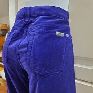 For all mankind Butt-flattering velvet Purple Blue pants 29 waist Leg 30.5